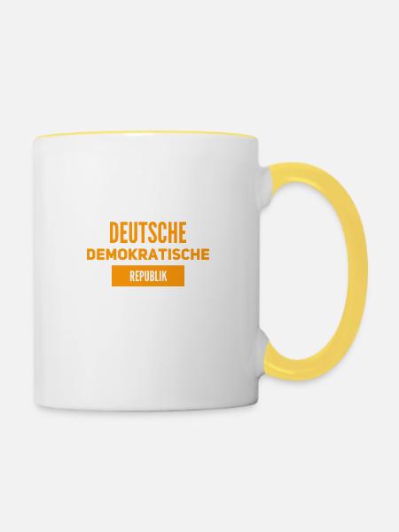 die Zone - Tasse zweifarbig - Weiß/Gelb