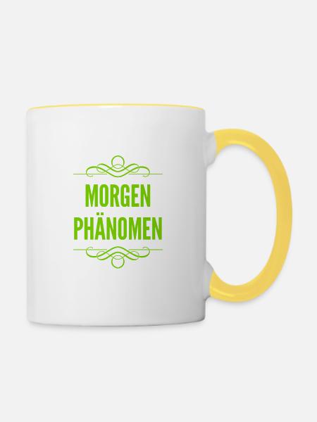 Frühaufsteher - Tasse zweifarbig - Weiß/Gelb