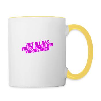 die Tragik der Vergänglichkeit - Tasse zweifarbig - Weiß/Gelb - Rechts