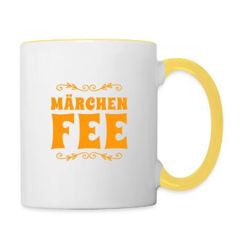 Je suis un conte de fées - Mug contrasté - blanc/jaune - Droite
