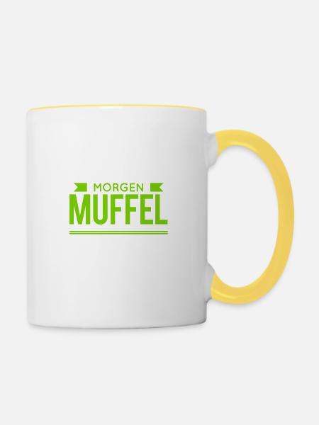 Morgenmuffel - Tasse zweifarbig - Weiß/Gelb