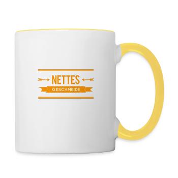sieht gut aus - Tasse zweifarbig - Weiß/Gelb - Rechts
