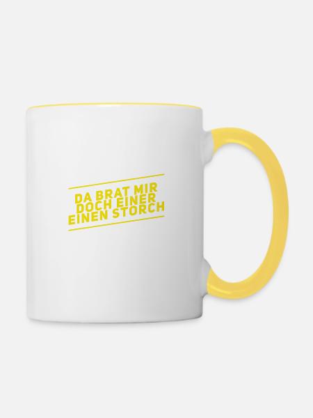 ich bin total überrascht - Tasse zweifarbig - Weiß/Gelb