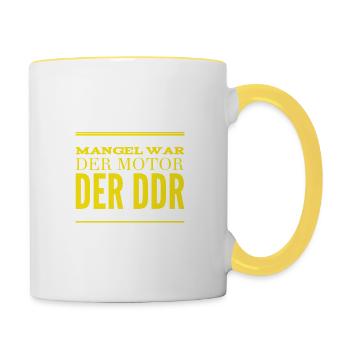 Économie de la rareté - Mug contrasté - blanc/jaune - Droite