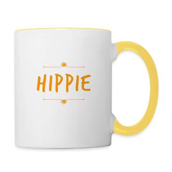 J’adore les hippies - Mug contrasté - blanc/jaune - Droite