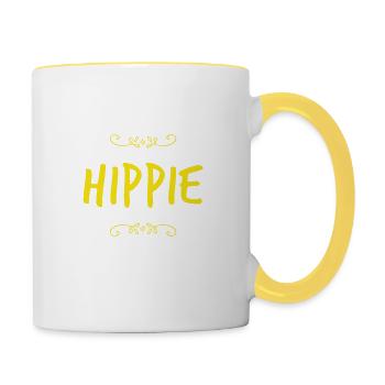 Hippies are great - Contrasting Mug - white/yellow - Right