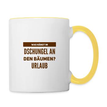this is what a holiday looks like - Contrasting Mug - white/yellow - Right