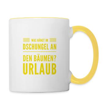die Bäume im Dschungel - Tasse zweifarbig - Weiß/Gelb - Rechts