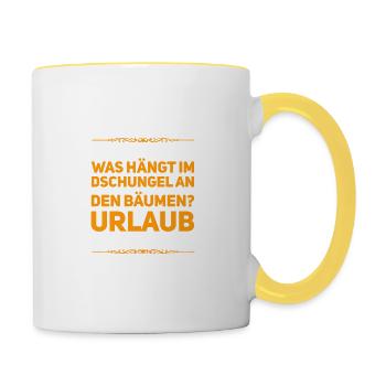ab in den Dschungel - Tasse zweifarbig - Weiß/Gelb - Rechts