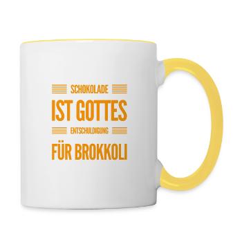 l’œuvre de Dieu - Mug contrasté - blanc/jaune - Droite