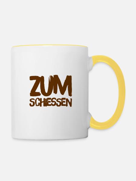 das ist witzig - Tasse zweifarbig - Weiß/Gelb