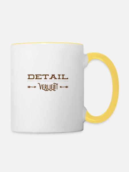 Details sind mein Ding - Tasse zweifarbig - Weiß/Gelb
