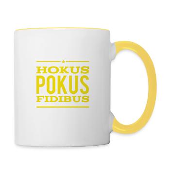 sag die Zauberworte - Tasse zweifarbig - Weiß/Gelb - Rechts