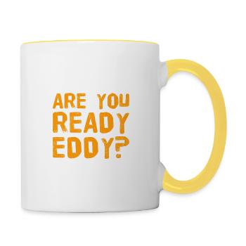 Tu es prêt? - Mug contrasté - blanc/jaune - Droite