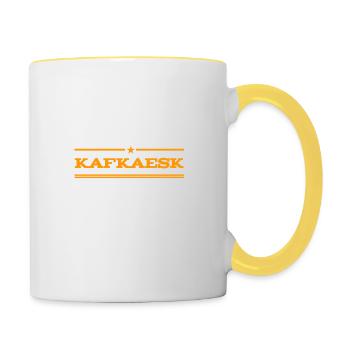 das ist verrückt - Tasse zweifarbig - Weiß/Gelb - Rechts
