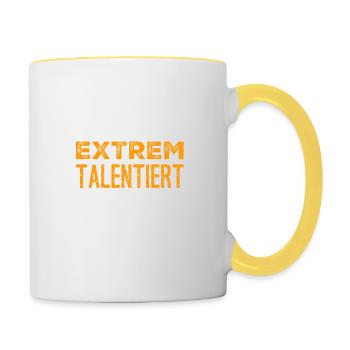 ich bin so richtig talentiert - Tasse zweifarbig - Weiß/Gelb - Rechts