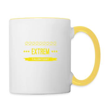 ich habe richtig Talent - Tasse zweifarbig - Weiß/Gelb - Rechts