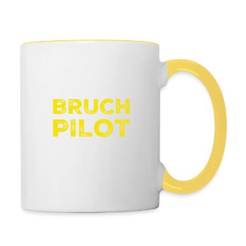 so sieht ein Bruchpilot aus - Tasse zweifarbig - Weiß/Gelb - Rechts