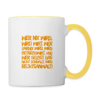 What will you? - Contrasting Mug - white/yellow - Right
