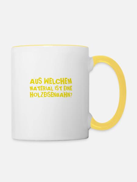 welches Material ist das? - Tasse zweifarbig - Weiß/Gelb