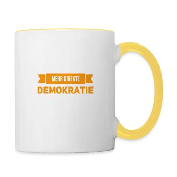 ich liebe die Demokratie - Tasse zweifarbig - Weiß/Gelb - Rechts