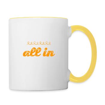 all in geht immer - Tasse zweifarbig - Weiß/Gelb - Rechts