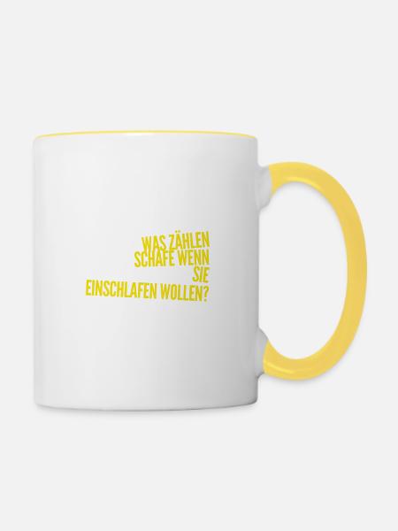 Schlafschaf - Tasse zweifarbig - Weiß/Gelb