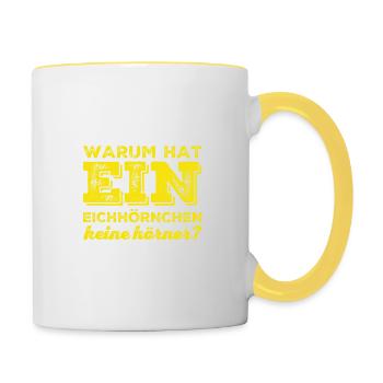 keine Hörner - Tasse zweifarbig - Weiß/Gelb - Rechts
