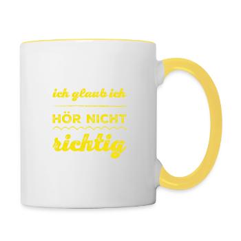 ist das dein Ernst? - Tasse zweifarbig - Weiß/Gelb - Rechts