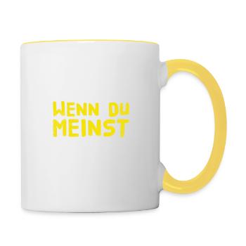 das interessiert mich nicht - Tasse zweifarbig - Weiß/Gelb - Rechts