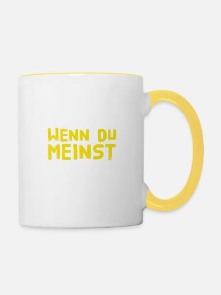 das interessiert mich nicht - Tasse zweifarbig - Weiß/Gelb