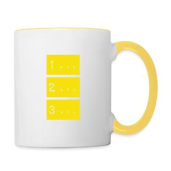 Compte à rebours - Mug contrasté - blanc/jaune - Droite