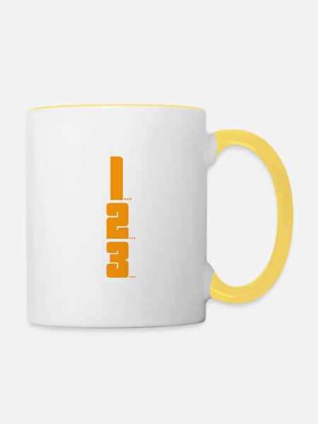 der Countdown läuft - Tasse zweifarbig - Weiß/Gelb