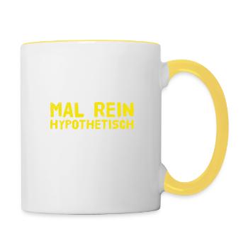 hypothetically asked - Contrasting Mug - white/yellow - Right