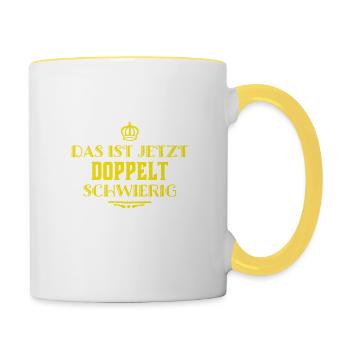 Le niveau est en hausse - Mug contrasté - blanc/jaune - Droite