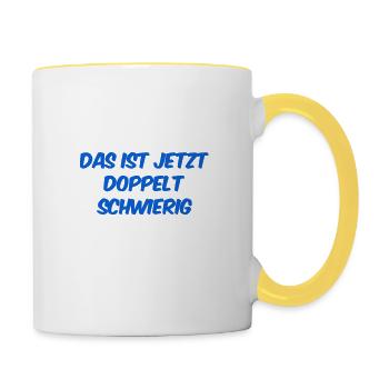 es wird schwerer - Tasse zweifarbig - Weiß/Gelb - Rechts