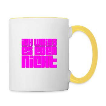 Aucune idée - Mug contrasté - blanc/jaune - Droite