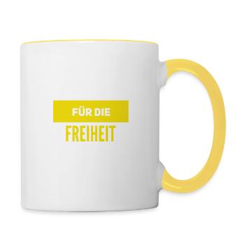 Je suis pour la liberté - Mug contrasté - blanc/jaune - Droite