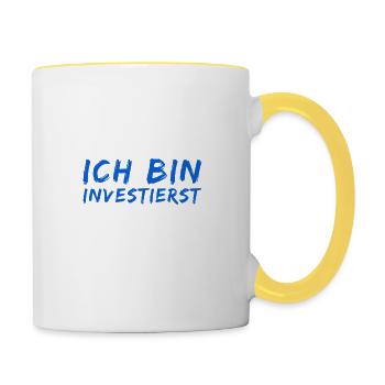 Investing is cool - Contrasting Mug - white/yellow - Right