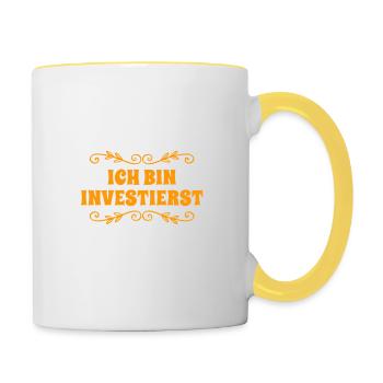 investieren ist mein Ding - Tasse zweifarbig - Weiß/Gelb - Rechts