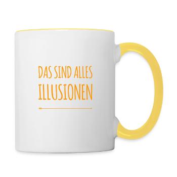 these are all illusions - Contrasting Mug - white/yellow - Right