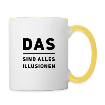 There are illusions everywhere - Contrasting Mug - white/yellow - Right
