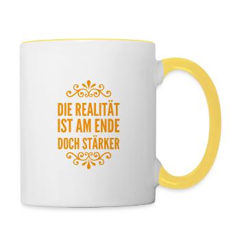La vérité prévaut - Mug contrasté - blanc/jaune - Droite