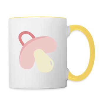 Pacifier Pink - Contrasting Mug - white/yellow - Right