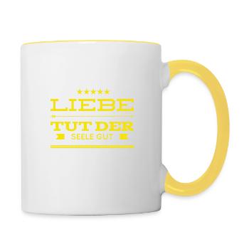 Love is good for the soul - Contrasting Mug - white/yellow - Right