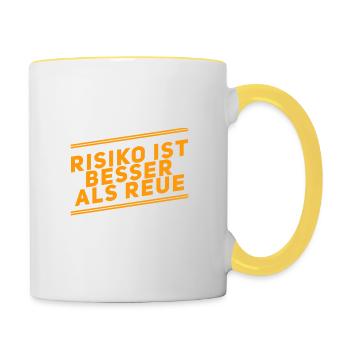 I prefer the risk - Contrasting Mug - white/yellow - Right