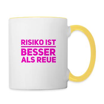 Le risque est toujours possible - Mug contrasté - blanc/jaune - Droite