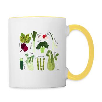 Adorable vegetables - Contrasting Mug - white/yellow - Right