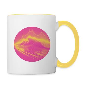 Waveolution - WAVES & WAVS - Tasse zweifarbig - Weiß/Gelb - Rechts