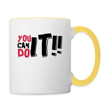 yOU CAN DO IT - Contrasting Mug - white/yellow - Right